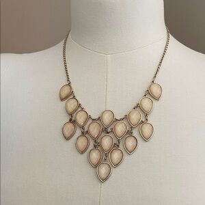 Beige Teardrop Statement Necklace - Women Jewelry